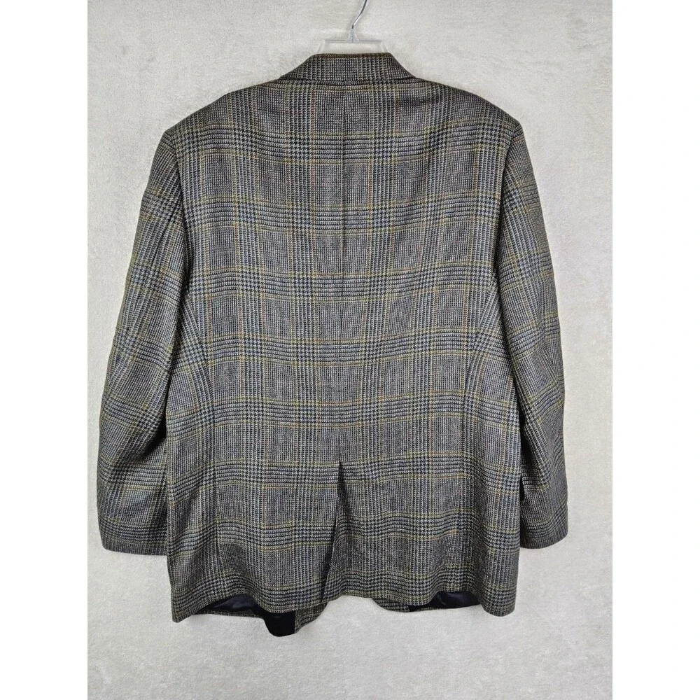 Mark Alexander Men's Houndstooth 100% Wool 2 Button Blazer Sport Coat 46L